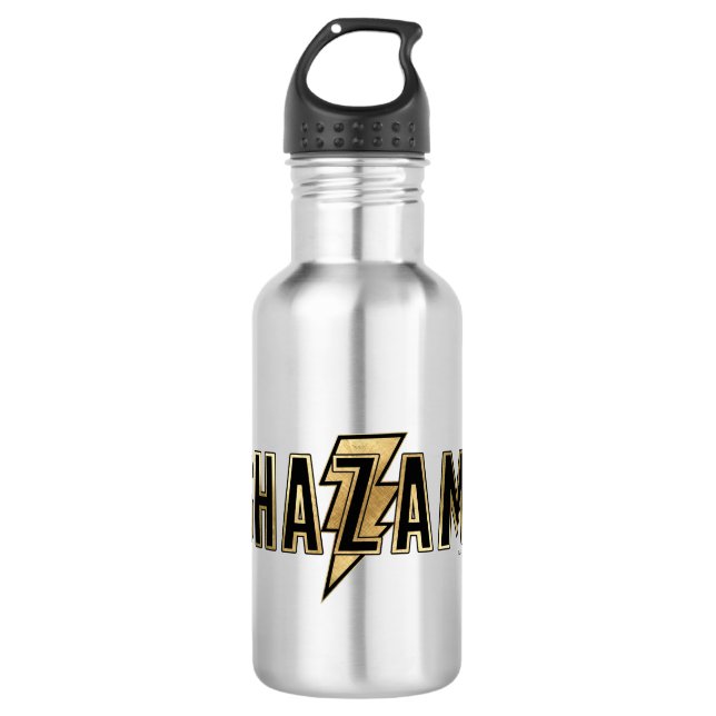 SCHAZAM! | Gold-Logo Edelstahlflasche (Vorderseite)
