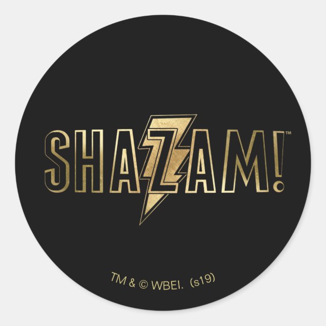 SCHAZAM! | Gold-Logo Runder Aufkleber (Vorderseite)