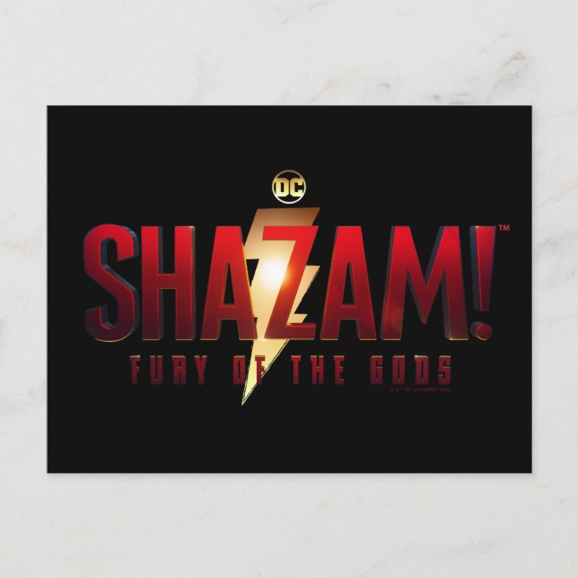 SCHAZAM! Götterwut | Fury of the Gods Logo Postkarte (Vorderseite)