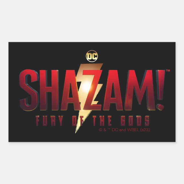 SCHAZAM! Götterwut | Fury of the Gods Logo Rechteckiger Aufkleber (Vorderseite)