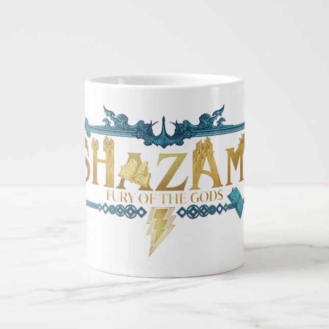 SCHAZAM! Götterwut | Mythisches Logo Jumbo-Tasse (Vorderseite)