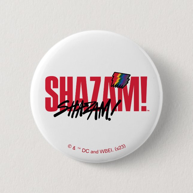 SCHAZAM! Götterwut | Rainbow Bolzen-Logo Button (Vorderseite)