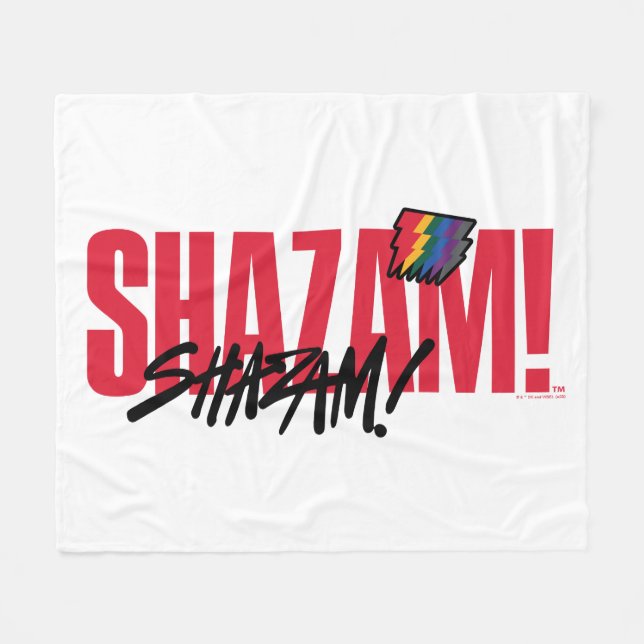 SCHAZAM! Götterwut | Rainbow Bolzen-Logo Fleecedecke (Vorderseite (Horizontal))