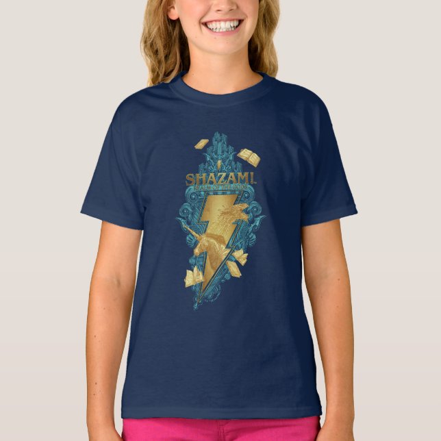 SCHAZAM! Götterwut | Reich des Götter-Logos T-Shirt (Vorderseite)