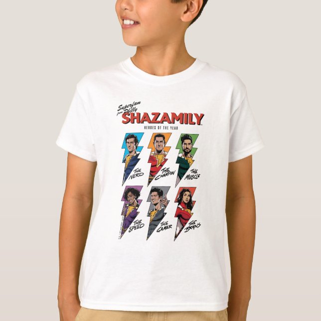 SCHAZAM! Götterwut | SCHAZAMily-Comic-Bolzen T-Shirt (Vorderseite)