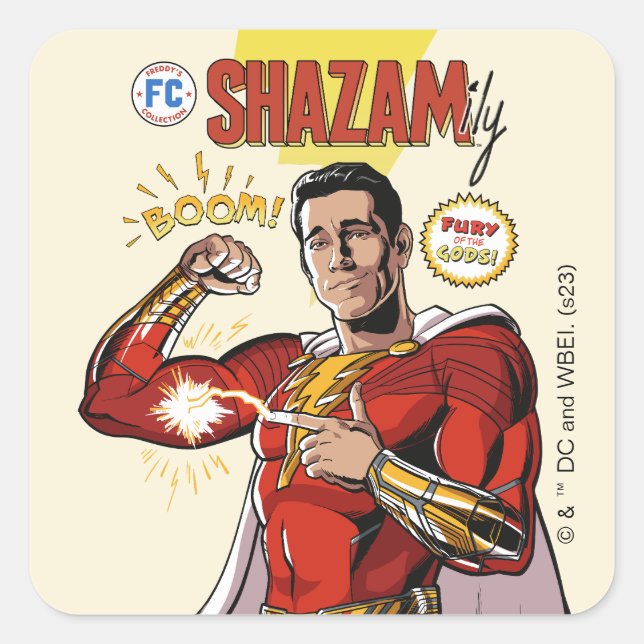 SCHAZAM! Götterwut | SCHAZAMily Comic Cover Quadratischer Aufkleber (Vorderseite)