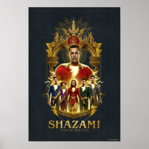 SCHAZAM! Götterwut   Verzierter Rahmen SHAZAMily Poster