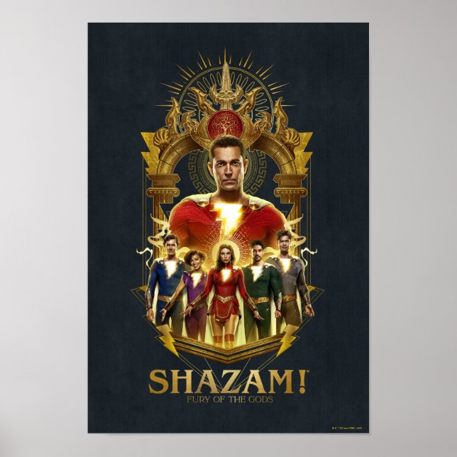 SCHAZAM! Götterwut | Verzierter Rahmen SHAZAMily Poster (Vorne)