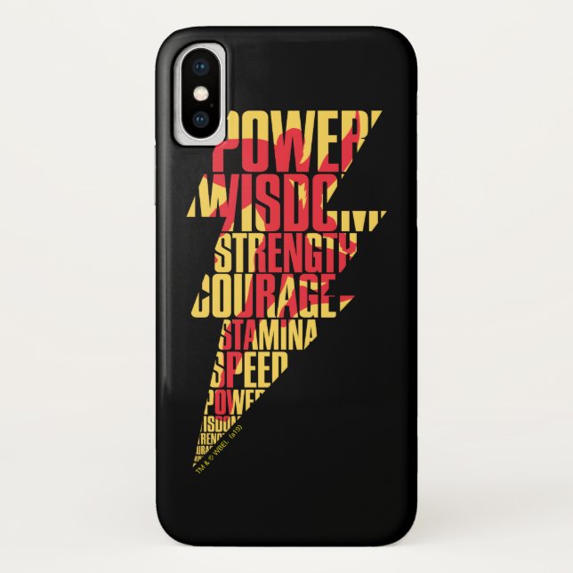 SCHAZAM! | Shazam Abilities Lightning Graphic Case-Mate iPhone Hülle (Rückseite)