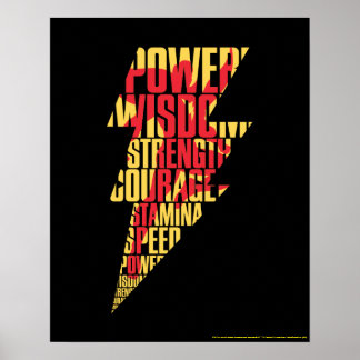 SCHAZAM! | Shazam Abilities Lightning Graphic Poster