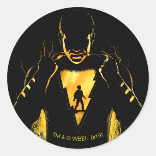 SCHAZAM! Shazam und Billy Lightning Silhouette Runder Aufkleber