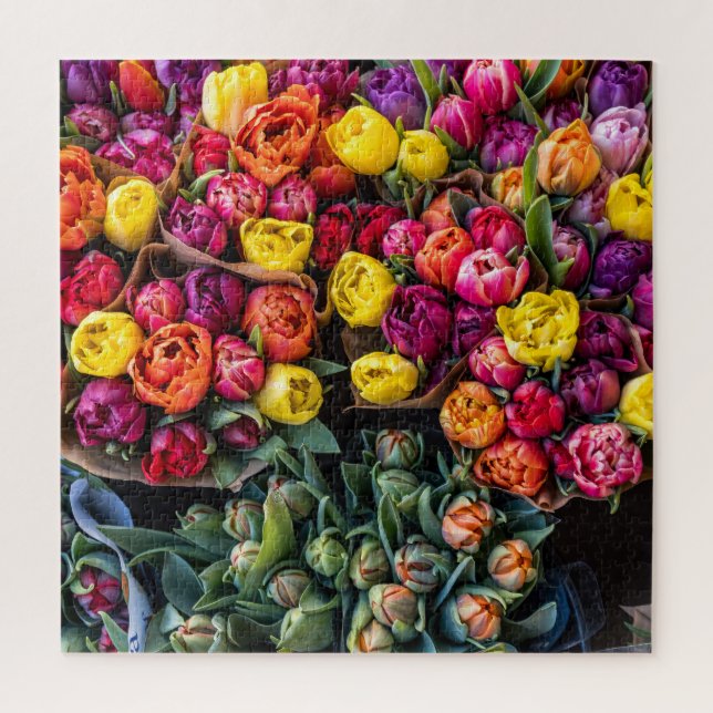 Scheffel frischer Blumen Markt – Farbige Blütenpra (Vertikal)