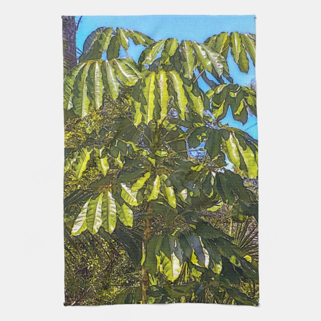 Schefflera Umbrellas Kitchen Towel 2 Geschirrtuch (Vertikal)