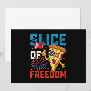 Scheibe der Freiheit 4. Juli Pizza USA-Flagge Sonn Einladung