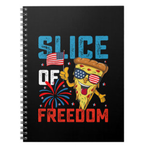 Scheibe der Freiheit 4. Juli Pizza USA-Flagge Sonn Notizblock
