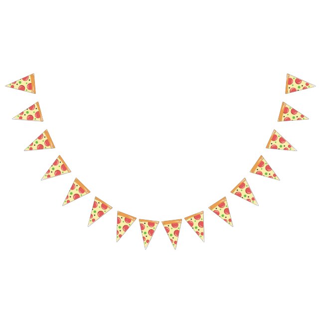 Scheibe der Pizza Wimpelkette (Alle)