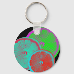 Scheibe der Zitrone Schlüsselanhänger