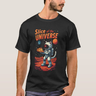 Scheibe des Universums Pizza Katze Astronaut Weltr T-Shirt