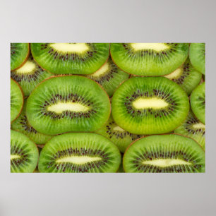 Scheiben aus frischen und reifen Kiwi-Früchten in Poster