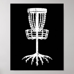 Scheibengolf-Zielbaum-Korbwaldwaldwaldwald Poster