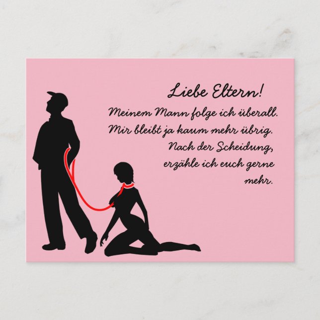 Scheidung An der Leine Postkarte (Vorderseite)