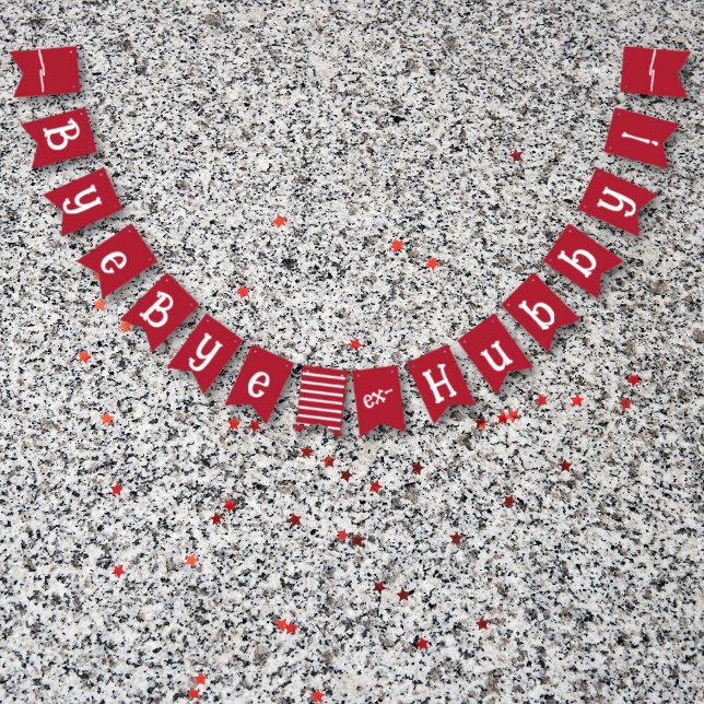 Scheidung Party Celebration Ex Hubby Start Packing Wimpelkette (Add these Bye Bye Ex Hubby bunting flags to your divorce party decor for a truly festive event! )