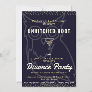 Scheidung Party lädt ein: Unberührte Hoots. Humorv Einladung