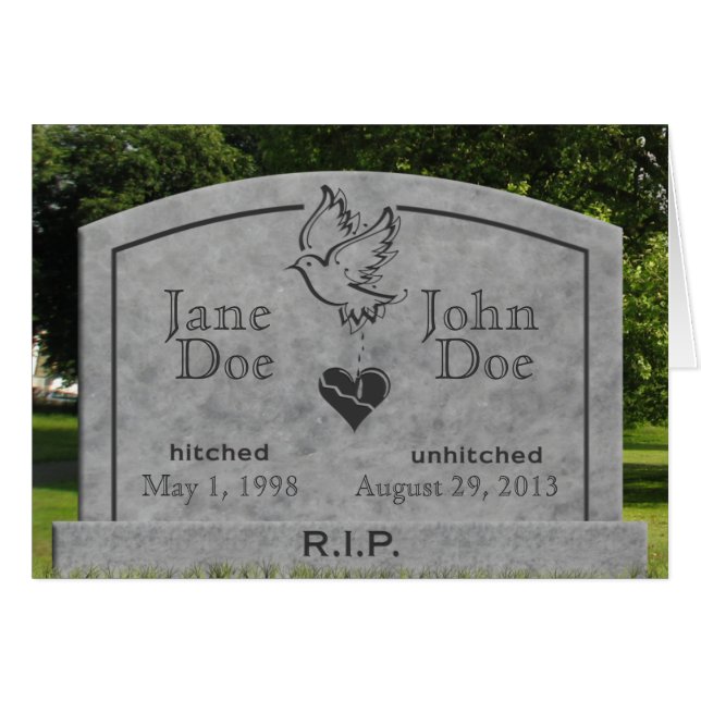 Scheidung - RIP Karte - ändern Sie Text (Vorderseite (Horizontal))