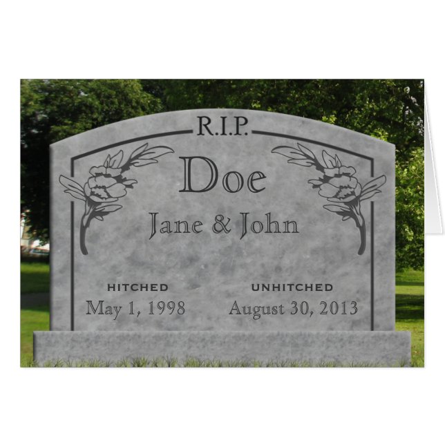 Scheidung - RIP Karte - ändern Sie Text (Vorderseite (Horizontal))