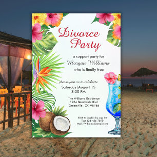 Scheidung Tropical Summer Dine & Cocktailparty Einladung