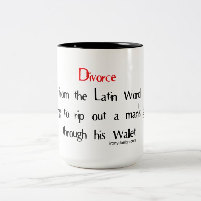 Scheidung von der lateinischen Wortbedeutung Zweifarbige Tasse (Mittel)