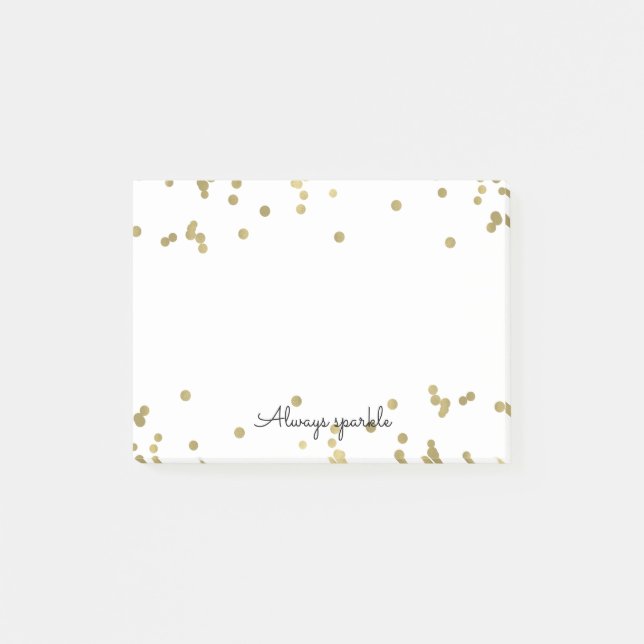 Schein-GoldConfetti Post-it Klebezettel (Vorderseite)