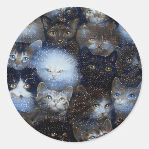Schein-Katzen-Aufkleber Runder Aufkleber