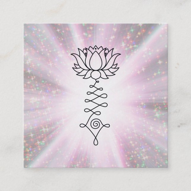 *~* Schein Rays Energie Lotus HeilensReiki Quadratische Visitenkarte (Vorderseite)