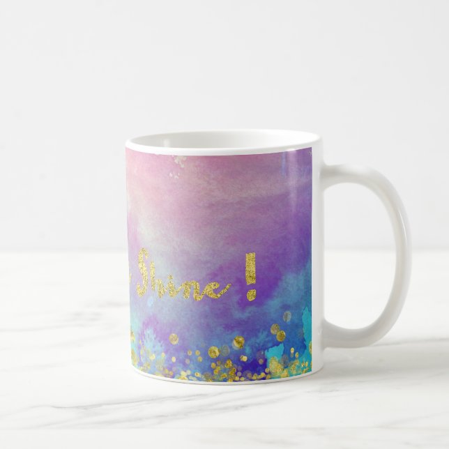 Schein-und Shine-Goldschein-Wasserfarbe-Tasse Kaffeetasse (Rechts)