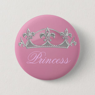 Scheinprinzessin Crown in rosa u. in silbernem mit Button