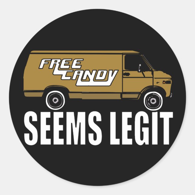 Scheint Legit Free Candy Runder Aufkleber (Vorderseite)