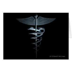Scheinwerfer auf einem medizinischen Caduceus