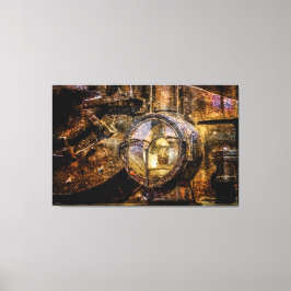 Scheinwerfer des Vintagen Dampfzuges Leinwanddruck