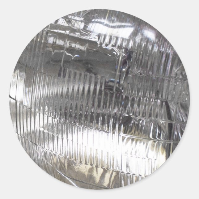 Scheinwerfer für klassische Autos Runder Aufkleber (Vorderseite)