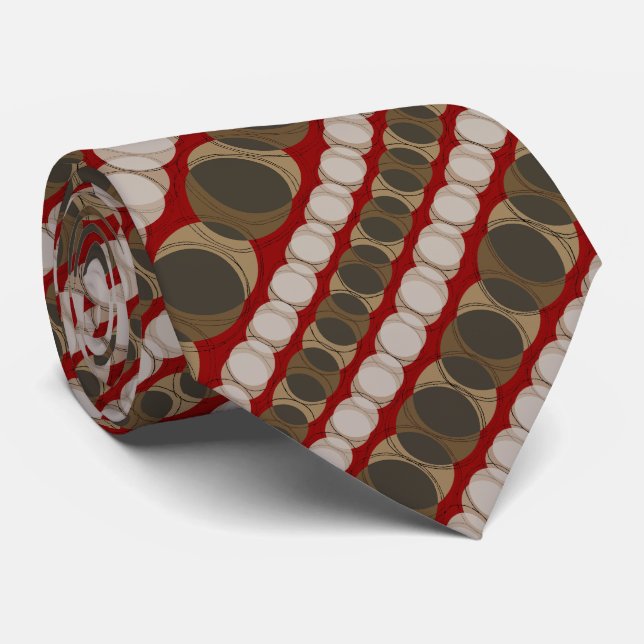 Scheinwerfer Polka Dot Rot beidseitig gestreift Krawatte (Gerollt)
