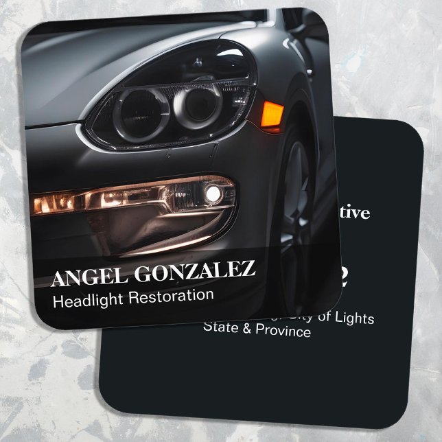 Scheinwerferwiederherstellung Quadratische Visitenkarte (Headlight Restoration Business Cards)