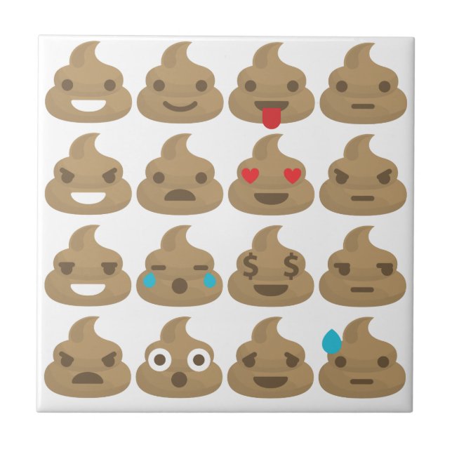 Scheiß-Emojis Fliese (Vorderseite)