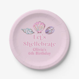 Schellebrate Seashell-Strand-Geburtstag Pappteller