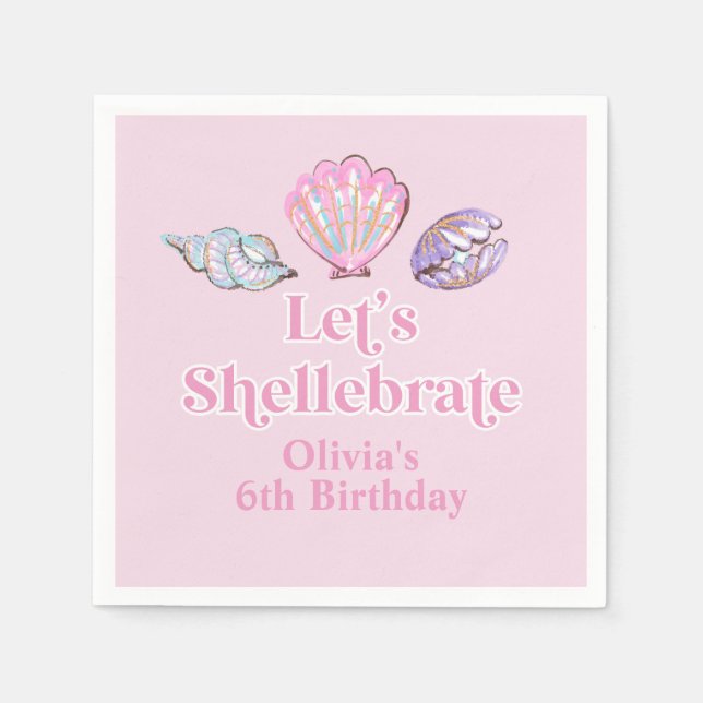 Schellebrate Seashell Strand Geburtstag Serviette (Vorderseite)