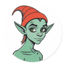 Schelmischer grüner Elf / Goblin-Cartoon-Charakter