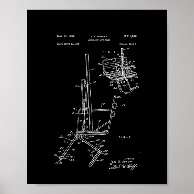 Schema des Skiliftstuhls Poster (Vorne)