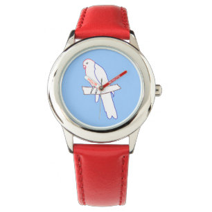 Schéma dessin coloré perroquet bleu ciel montre