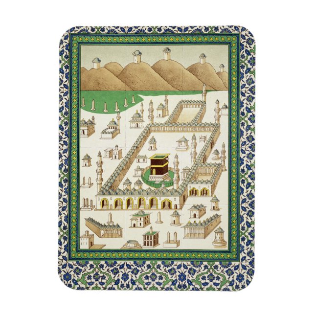 Schematische Darstellung von Mekka, die die Qua'ba Magnet (Vertikal)