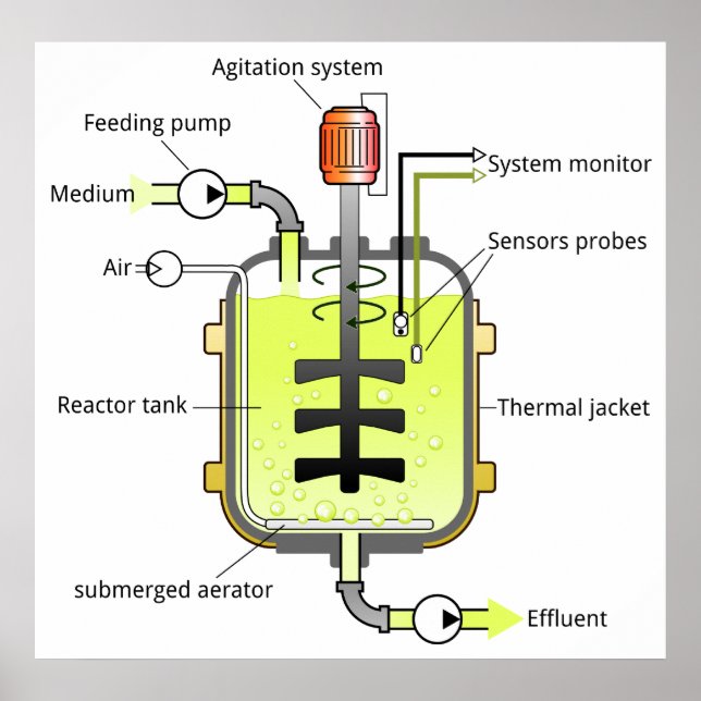 Schematische Struktur eines Stapeltypbioreaktors Poster (Vorne)